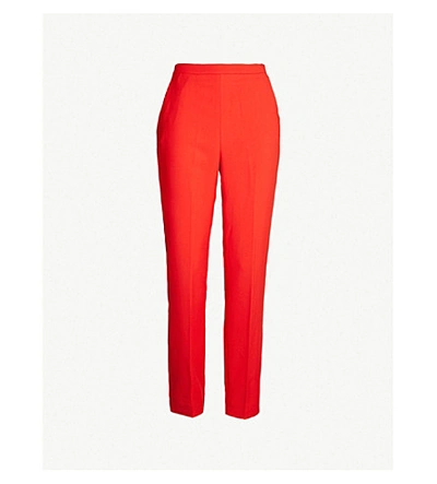 Ted Baker Anitat Tailored Cropped Cotton-twill Trousers In Dk-orange