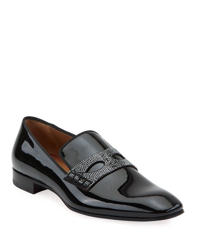 Christian Louboutin Men's Magician Patent Leather Loafers In Black