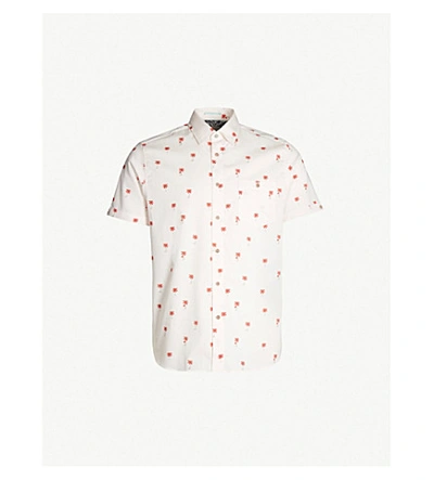 Ted Baker Toadtwo Palm-trees Print Cotton Shirt In Lt-pink