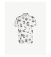 Ted Baker Group Floral-print Regular-fit Cotton Shirt In White