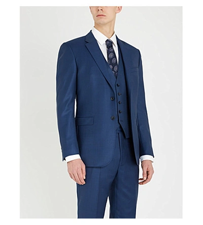 Ted Baker Debonair Sharkskin Waistcoat In Blue