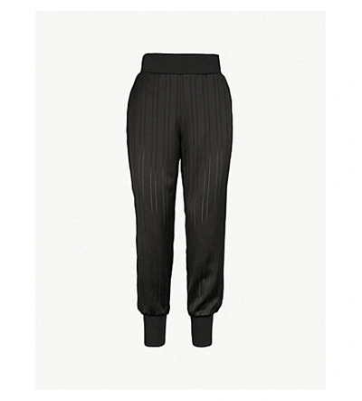 Ted Baker Pinstripe Satin Joggers In Black