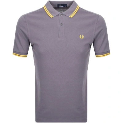Fred Perry Twin Tipped Extra Slim Fit Pique Polo In Grey