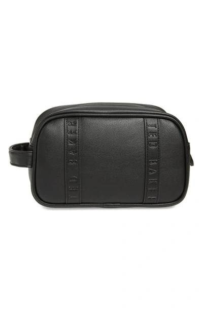 Ted Baker Vanes Faux Leather Dopp Kit In Black