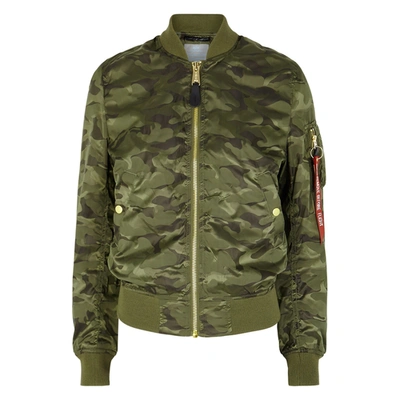 Alpha Industries Ma-1 Vf Camouflage Bomber Jacket In Green
