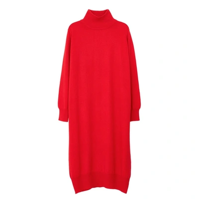 Arela Celia Cashmere Dress In Red In Bright Red