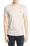 Lacoste V-neck Pima Cotton Tee In Alpes Grey Chine