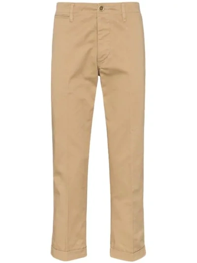 Visvim Cropped Chino Trousers In Brown