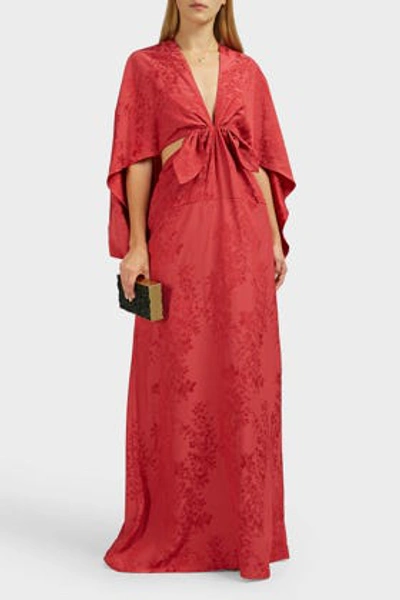 Rosie Assoulin Knotted Jacquard Gown In Red