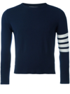 Thom Browne 4-bar Short Cashmere Pullover In Blue