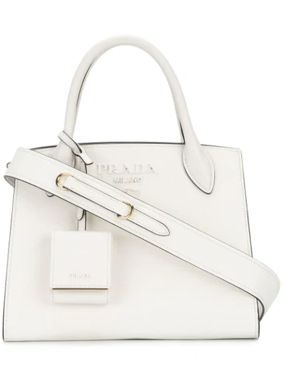 Prada Small Monochrome Tote - White