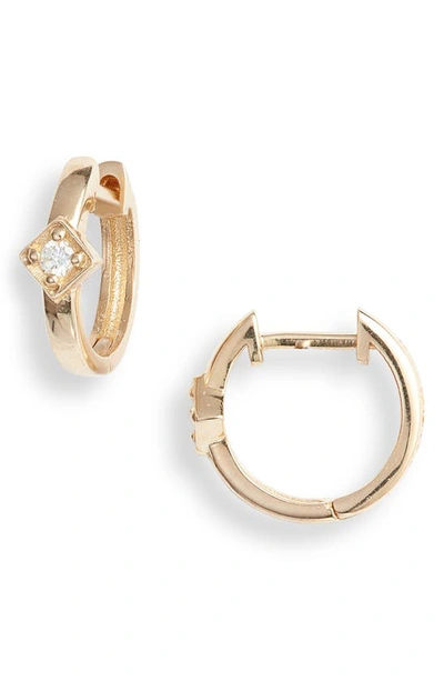 Anzie Women's Cléo 14k Yellow Gold & Diamond Huggie Hoop Earrings