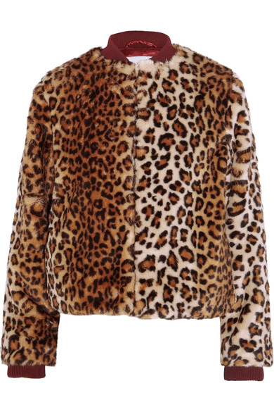 Ganni Ferris Leopard-print Faux Fur Bomber Jacket | ModeSens