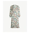 Ba&sh Paloma Floral Long Sleeve Midi Dress In Ecru