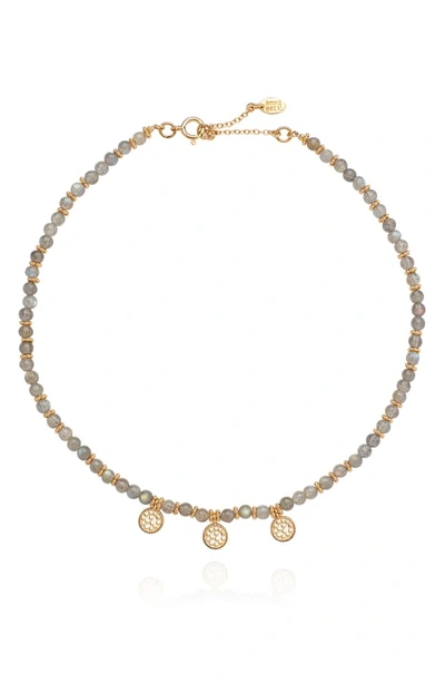Anna Beck Labradorite Beaded Charm Necklace In Gold/ Labradorite