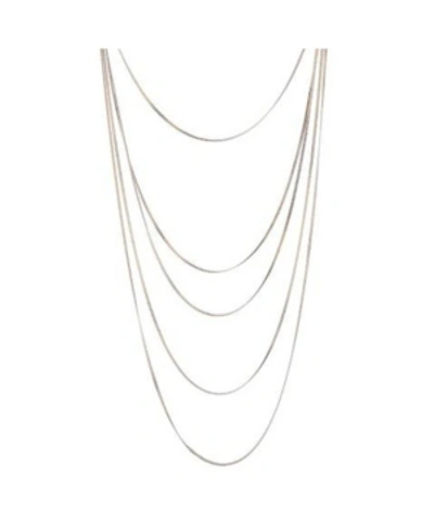 Nicole Miller Multi-row Cobra Chain Necklace In Gold