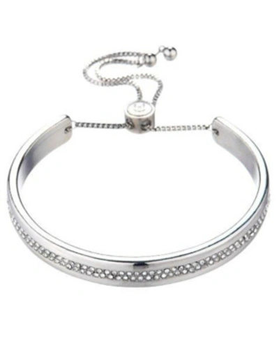 Nicole Miller Bracelet With All Over Glass Accents In Silver