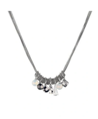 Nicole Miller Cluster Necklace In Silver