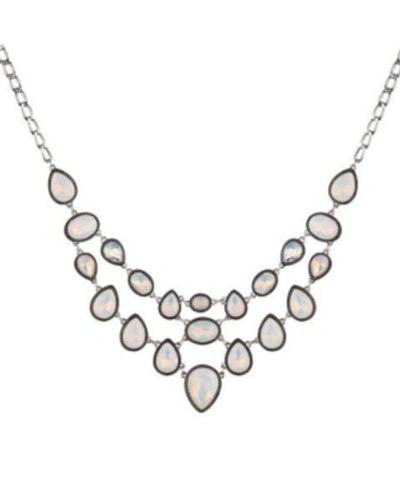 Nicole Miller Statement Necklace In Silver