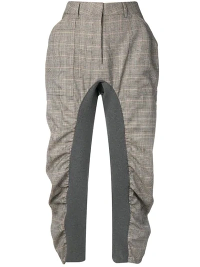 Stella Mccartney Cropped Check Trousers In Black