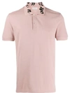 Alexander Mcqueen Embroidered Signature Collar Polo Shirt In Pink