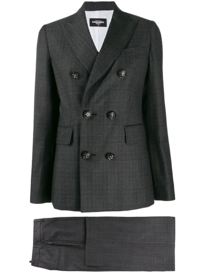 Dsquared2 Checked Two-piece Suit In Black
