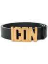Dsquared2 40mm  Leather Belt W/ Icon Buckle In Black