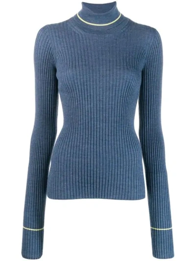 Maison Margiela Ribbed Knit Top In Blue