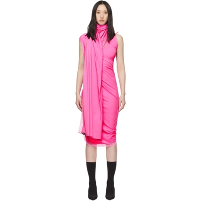 Vetements Pink Lingerie Wrap Dress In Fluo Pink