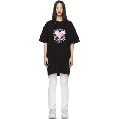 Vetements Valentines Print Oversize Cotton Tee In Black