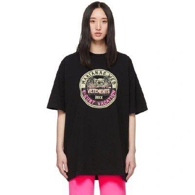 Vetements Printed Cotton T-shirt In Black