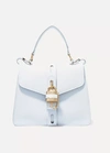 Chloé Aby Medium Textured-leather Tote In Light Denim