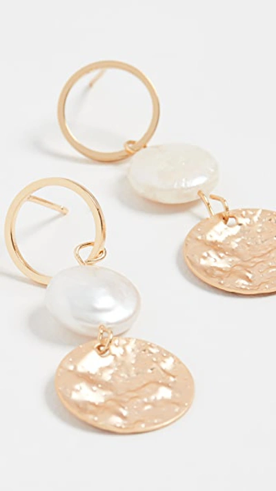 Jules Smith Pearl Disc Drop Earrings In Gold/pearl