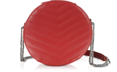 Lancaster Parisienne Quilted Leather Round Crossbody Bag In Red