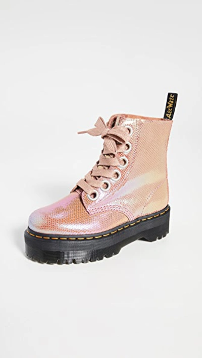 Dr. Molly 8 Eye Boots In Pink Iridescent ModeSens