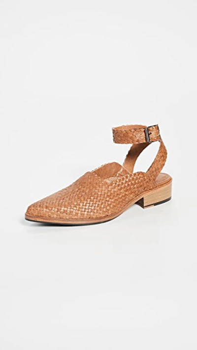 Freda Salvador The Marbella Woven Ankle Strap Sandals In Camel