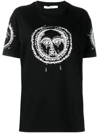 Givenchy Moon And Sun Embroidered Oversized T-shirt In Black