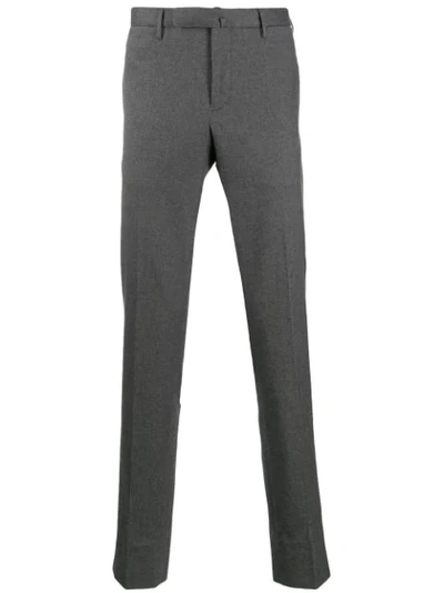 Incotex Micro Houndstooth-print Trousers In Grey