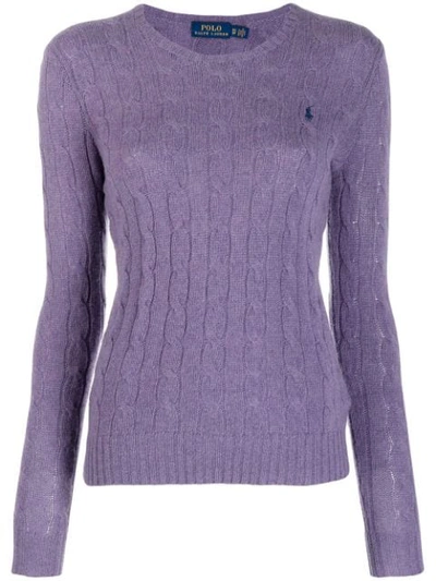 Polo Ralph Lauren Cable Knit Top In Purple