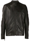 Belstaff Padded Shoulders Biker Jacket In Brown