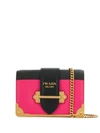 Prada Cahier Crossbody Bag In Pink ,black