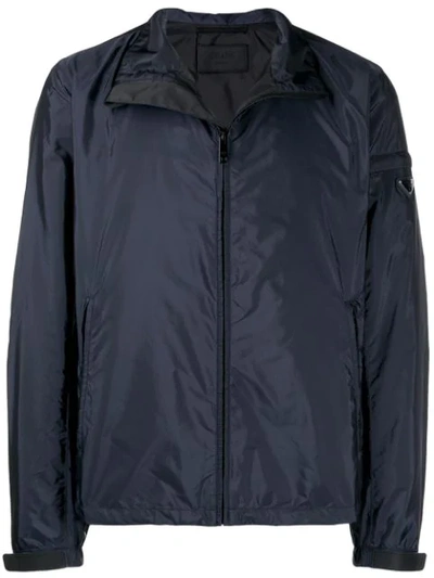 Prada Zipped Lightweight Jacket In Blue