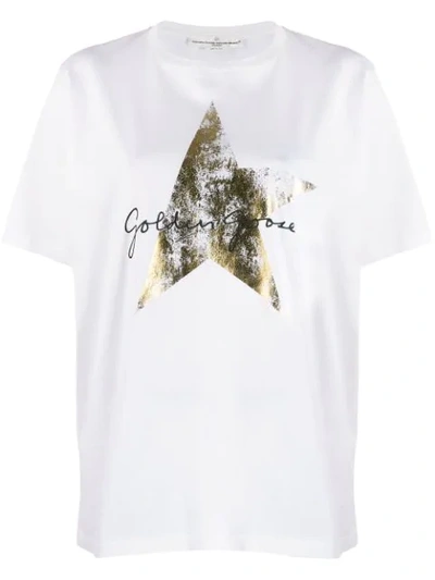 Golden Goose Faded Star Print T-shirt In White
