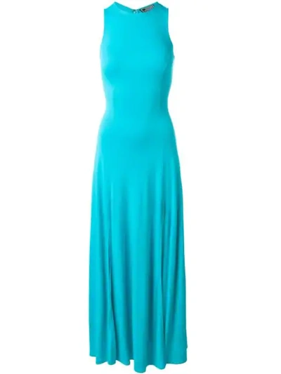 Pre-owned Versace Sleeveless Maxi Dress In Blue