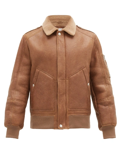 Brunello Cucinelli Patch-pocket Shearling Jacket In Brown
