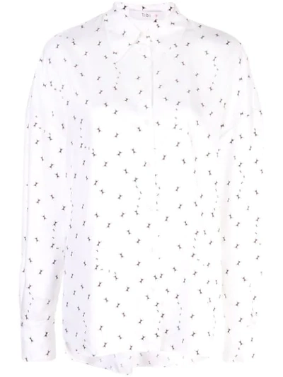 Tibi Ant Polka Dot Blouse In White