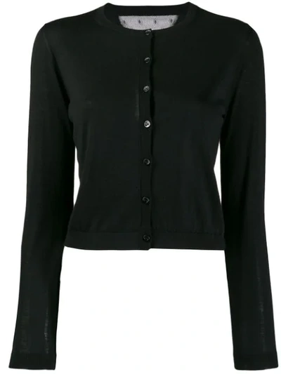 Red Valentino Short Cardigan With Buttons Black Wool Woman