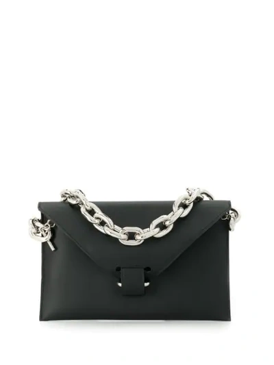 Paco Rabanne Chain Strap Envelope Bag In Black