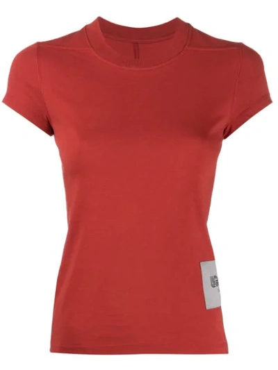 Rick Owens Fitted Crew Neck T-shirt In Red