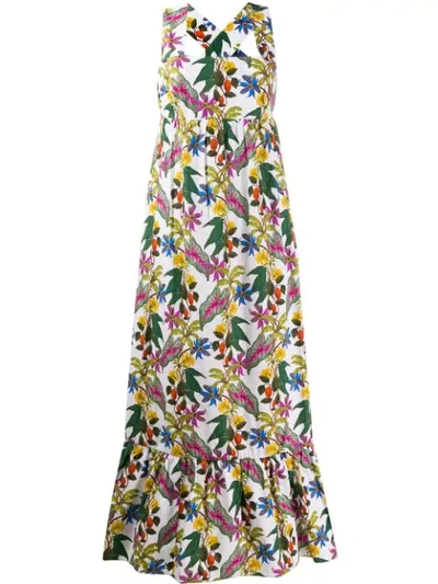 Borgo De Nor Mila Floral Print Maxi Dress In White